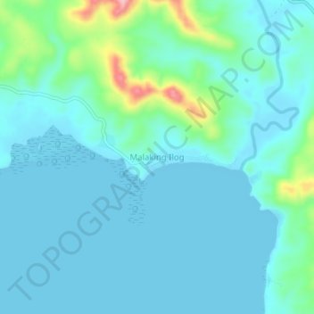 Topografische Karte Malaking Ilog, Höhe, Relief