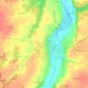 Topografische Karte La Grange à Rabot, Höhe, Relief