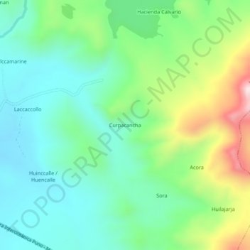 Topografische Karte Curpacancha, Höhe, Relief