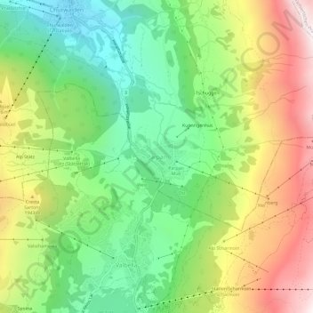 Topografische Karte Parpan, Höhe, Relief