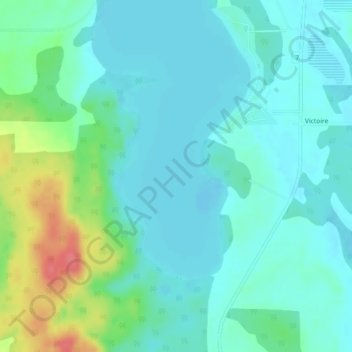 Topografische Karte Morin Lake, Höhe, Relief