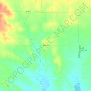 Topografische Karte Glenn, Höhe, Relief
