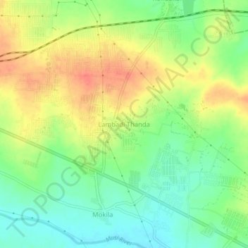 Topografische Karte Lambadi Thanda, Höhe, Relief