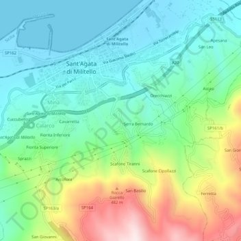 Topografische Karte Pairò, Höhe, Relief