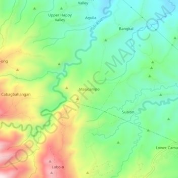 Topografische Karte Masicampo, Höhe, Relief