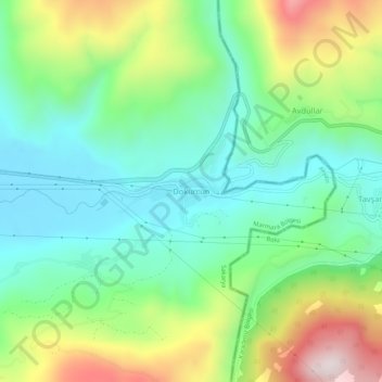 Topografische Karte Dokurcun, Höhe, Relief