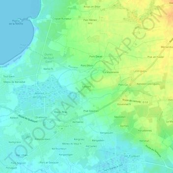 Topografische Karte Lescors, Höhe, Relief
