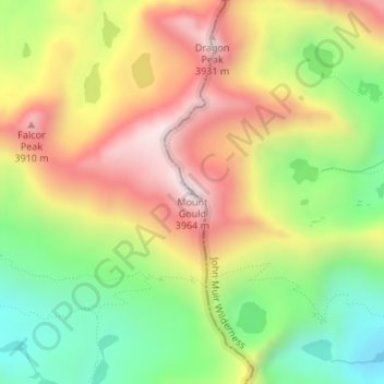 Topografische Karte Mount Gould, Höhe, Relief