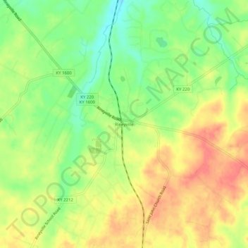 Topografische Karte Rineyville, Höhe, Relief