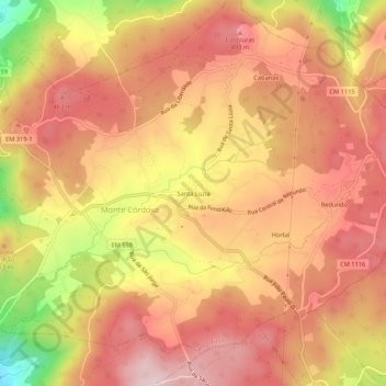 Topografische Karte Santa Luzia, Höhe, Relief