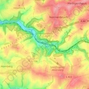 Topografische Karte Hofermühle, Höhe, Relief