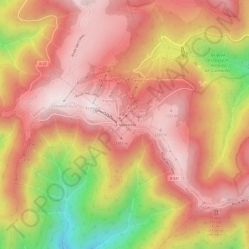 Topografische Karte Markstein, Höhe, Relief