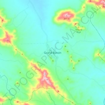 Topografische Karte Grand-Bassin, Höhe, Relief