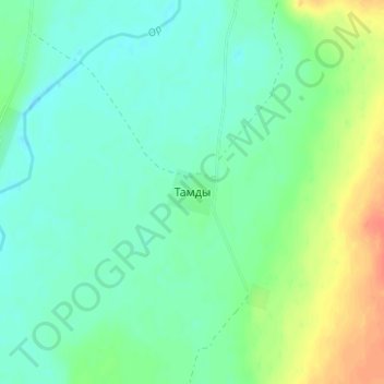 Topografische Karte Тамды, Höhe, Relief