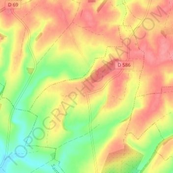 Topografische Karte Bertaignemont, Höhe, Relief