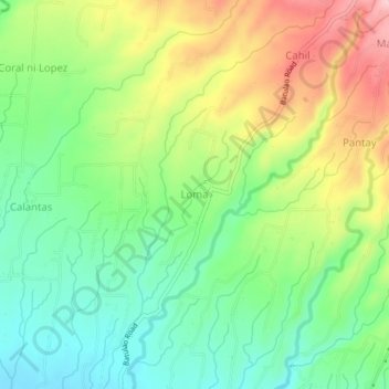 Topografische Karte Loma, Höhe, Relief