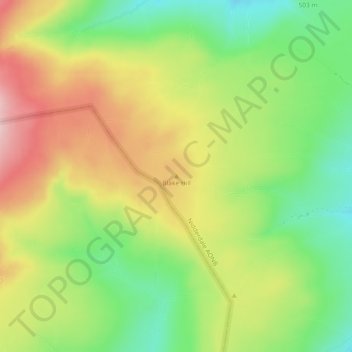 Topografische Karte Blake Hill, Höhe, Relief