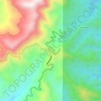 Topografische Karte Sinzawl, Höhe, Relief