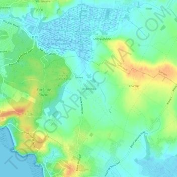 Topografische Karte Le Berceau, Höhe, Relief