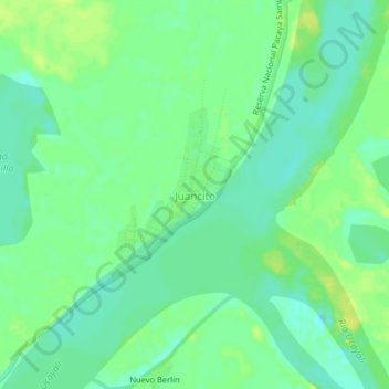 Topografische Karte Juancito, Höhe, Relief