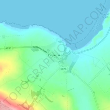 Topografische Karte Castletown, Höhe, Relief