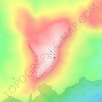 Topografische Karte Kubusi, Höhe, Relief