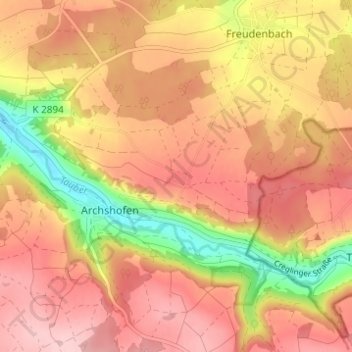 Topografische Karte Schön, Höhe, Relief