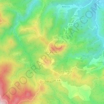 Topografische Karte Bosc de la Roque, Höhe, Relief