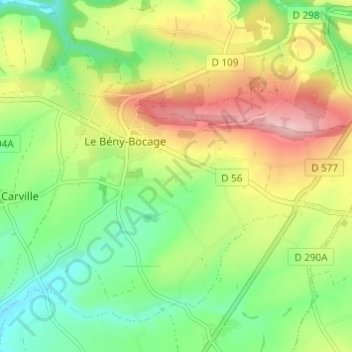 Topografische Karte Le Hamel Pin, Höhe, Relief
