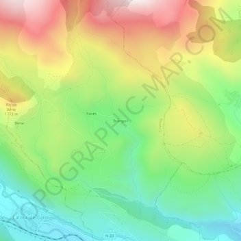 Topografische Karte Brangoly, Höhe, Relief