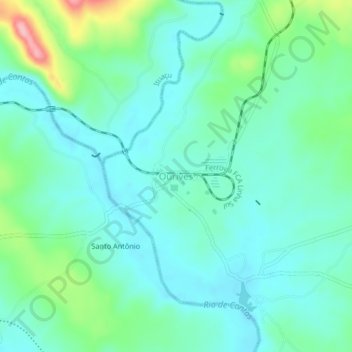 Topografische Karte Ourives, Höhe, Relief