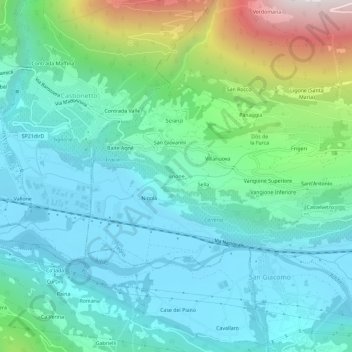 Topografische Karte Brione, Höhe, Relief