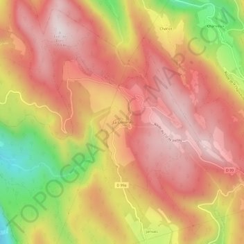 Topografische Karte La Correrie, Höhe, Relief