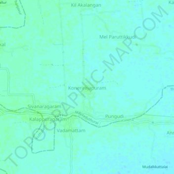 Topografische Karte Konerirajapuram, Höhe, Relief