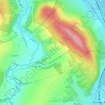 Topografische Karte Vaux Nave, Höhe, Relief
