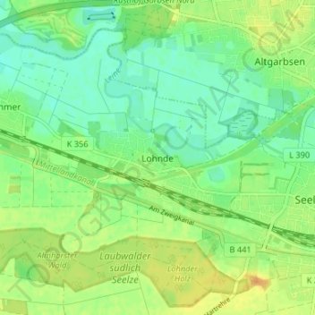 Topografische Karte Lohnde, Höhe, Relief
