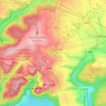Topografische Karte Dringe, Höhe, Relief