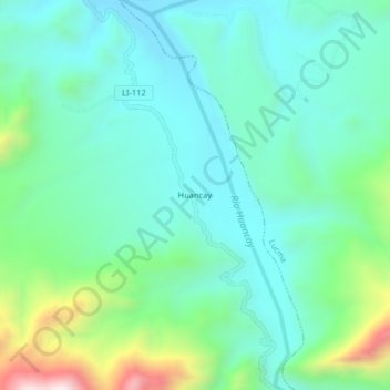 Topografische Karte Huancay, Höhe, Relief