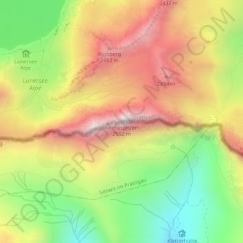 Topografische Karte Kirchlispitzen, Höhe, Relief