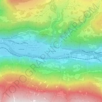 Topografische Karte Dörfl, Höhe, Relief