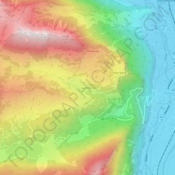 Topografische Karte Läuferberg, Höhe, Relief