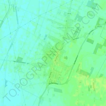 Topografische Karte San Matteo della Decima, Höhe, Relief