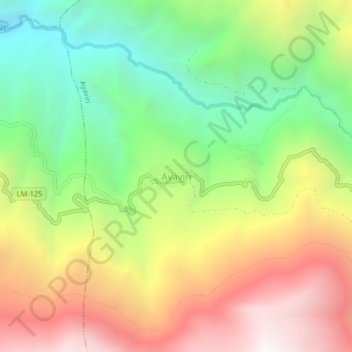 Topografische Karte Ayavirí, Höhe, Relief