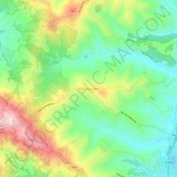 Topografische Karte Formignano, Höhe, Relief