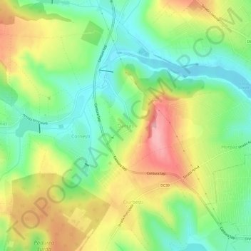 Topografische Karte Dancaș, Höhe, Relief