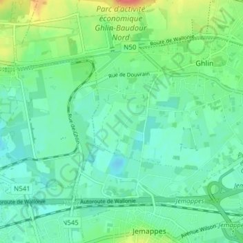 Topografische Karte Les Dons, Höhe, Relief