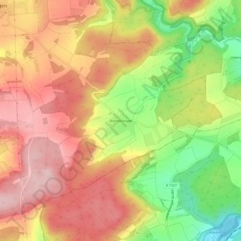 Topografische Karte Oberwilzingen, Höhe, Relief