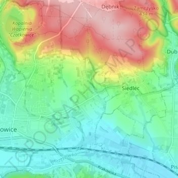 Topografische Karte Żbik, Höhe, Relief