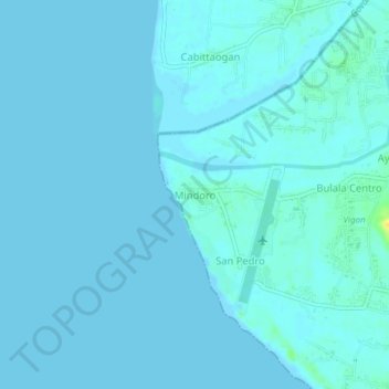 Topografische Karte Mindoro, Höhe, Relief