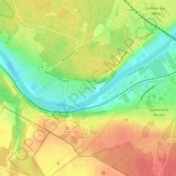 Topografische Karte Boissettes, Höhe, Relief